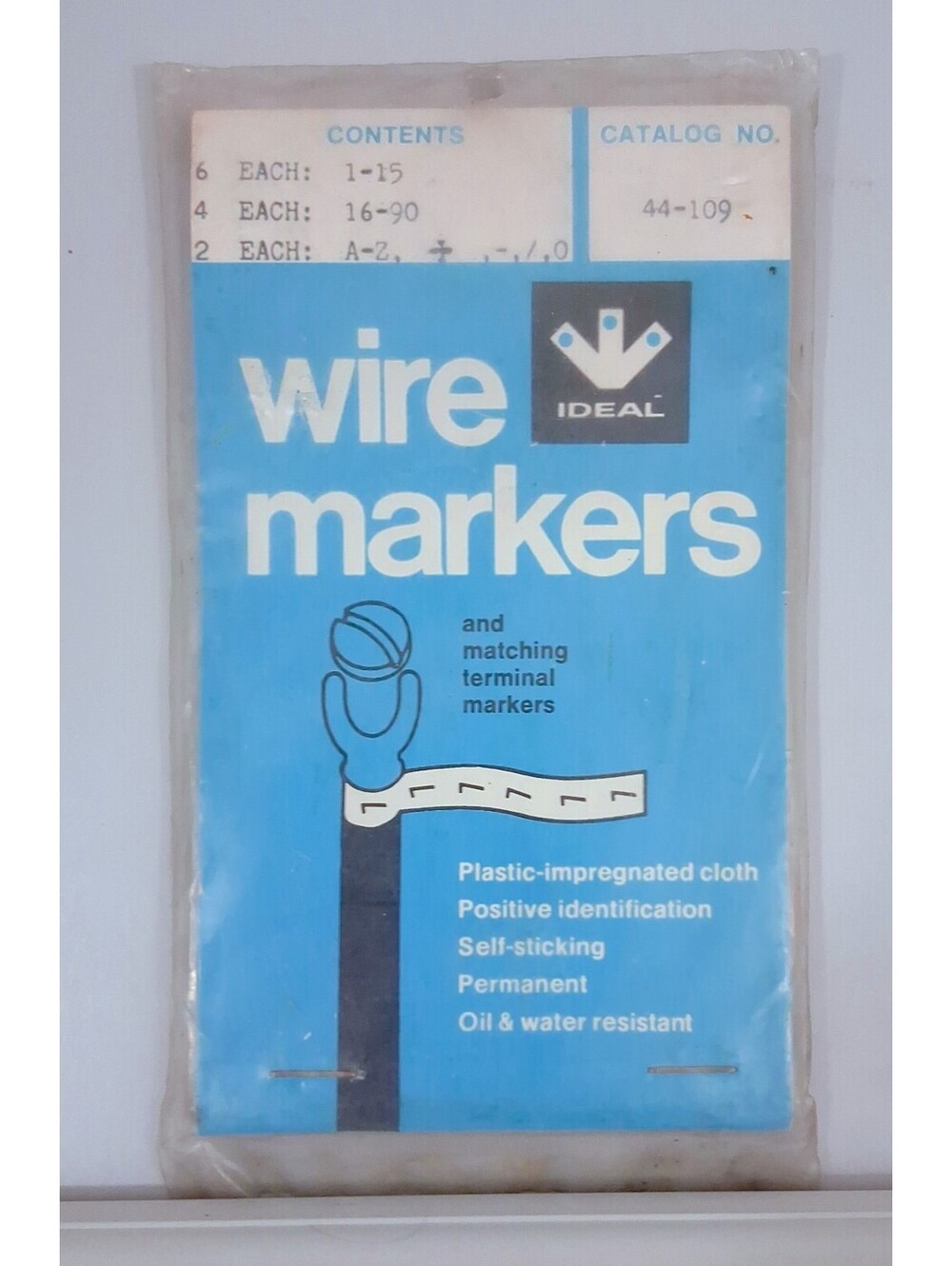 Ideal 44-109 Wire Marker Booklet, Asst, 1-90, A-Z, +, -, /, 0 Brand-NEW